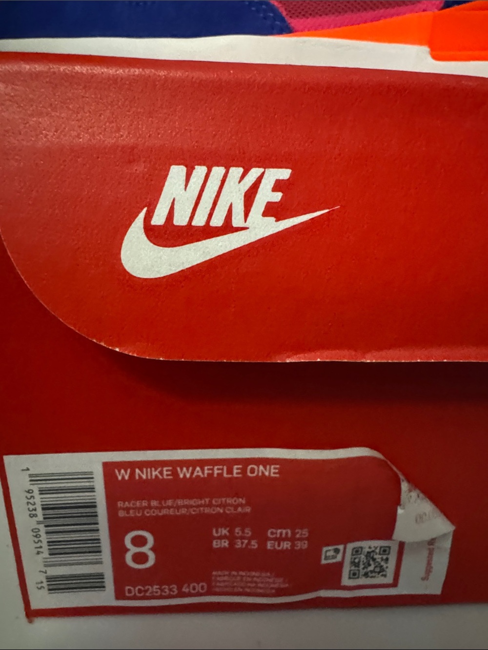 Nike Women's Waffle One Sneaker - Pink, Blue & Yellow - Picture 2 of 6